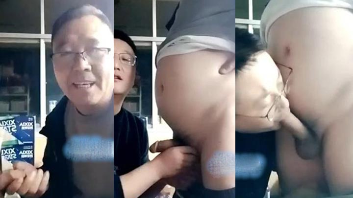 儒雅老爸与帅儿互口玩射（5）